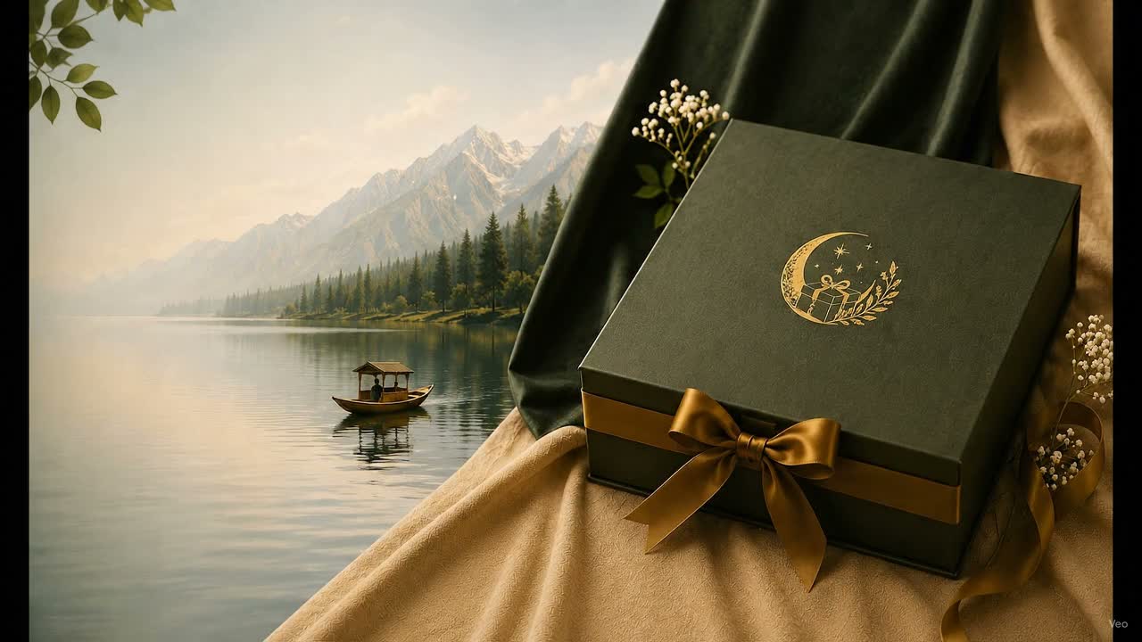 Closed Zoon Casket beside a Kashmiri lake